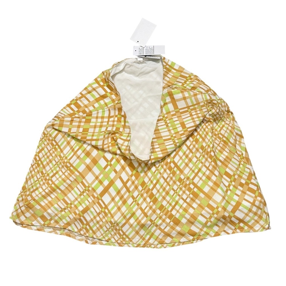 BP. Preppy Plaid Flowy Mini Skirt Retro High Waist Green Brown Womens Size M NWT - Picture 3 of 7